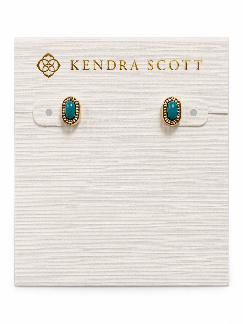 NWOT Kendra Scott Gold Turquoise Stud Earrings